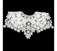DHER Colletto in pizzo ricamato di poliestere Collare in pizzo bianco Collare rimovibile del merletto, collare decorativo del merletto ricamato, collare del modello del fiore di Openwork (A)