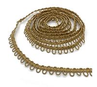 DHER Rotolo di Cavo Elastico Con Asola 4.5-Meter - Cordoncino, Corda Elastica, Collare Fibbia Delle Donne, Pizzo Decorazione, Matrimonio (Cachi)