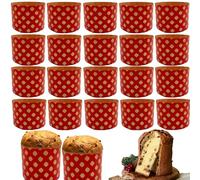 DHER - Stampo di carta per panettone - Forme culinarie per torta Panettone resistente alle alte temperature - Tazza di carta per pane di Natale (rosso, 135 x 95 mm)