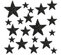 DHER Toppe da Stirare a Stella - 20 Pezzi Pentagramma Iron-On Patch per Scarpe, Cappelli, Tessuto, Borse e Abbigliamento (Nero)