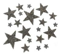 DHER Toppe da stirare Toppe da stiro Toppe da stiro Toppe a stella 20 pezzi pentagramma iron-on patch stella modello iron-on patch scarpe e cappelli patch tessuto borse abbigliamento patch (Grigio)