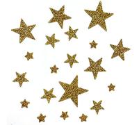 DHER Toppe da stirare Toppe da stiro Toppe da stiro Toppe a stella 20 pezzi pentagramma iron-on patch stella modello iron-on patch scarpe e cappelli patch tessuto borse abbigliamento patch (Oro)