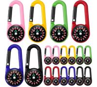 DHFUCNKO 18 pezzi bussola con moschettone, mini bussola colorata moschettone, 9 colori bussola, portachiavi con bussola e moschettone per attività all'aperto, escursioni, campeggio