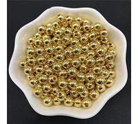 DHGFH 4mm 6mm 8mm 10mm Perle d'imitazione Dorate Perle acriliche Perle Rotonde Distanziatore Perline Allentate per creazione di Gioielli-Oro, 8mm 50 Pezzi