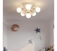 DHGIE iera A LED Illuminazione Del Soggiorno Plafoniere Nelle Stanze Dei Ragazzi E Delle Ragazze Camera Dei Bambini Colore Regolabile Paralume In Vetro Colorato lampadari sospesi moderni (Color : bia