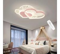 DHGIE Plafoniera LED 55CM Amore Luce Regolabile Plafoniera con Telecomando 3000-6000K Luce Notturna per Bambini 38W Lampada A Sospensione Acrilica Soggiorno Camera da Letto Stanza dei Bambini (Color