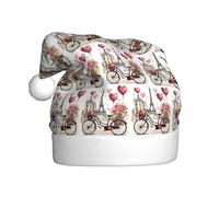 DHGJHGN Cappello natalizio con stampa a forma di cuore con scritta "Love Paris Tower", per caffè, vino, profumo, bicicletta, decorazione per feste di Natale e accessori, copricapo per Capodanno