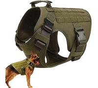 DHGTEP Pettorina Tattica Militare per Cani Medio-Grandi, Pettorina per Cani con Imbottitura A Rete per Il Prodotto di Addestramento Cane Servizio Pastore Tedesco Doberman Labrador