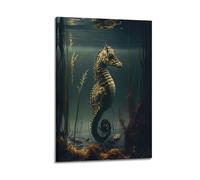 DHHMTPIYS Dipinto decorativo da parete su tela con animale, cavalluccio marino, decorazione moderna per camera da letto, 50 x 75 cm