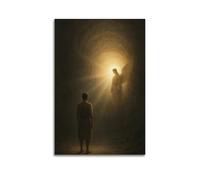 DHHMTPIYS Dipinto decorativo da parete su tela con immagine di un uomo che guarda un angelo nel tunnel, decorazione moderna per la camera da letto, 40 x 60 cm