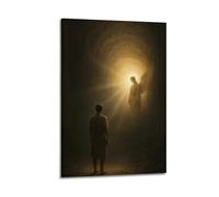 DHHMTPIYS Dipinto decorativo da parete su tela con immagine di un uomo che guarda un angelo nel tunnel, decorazione moderna per la camera da letto, 40 x 60 cm