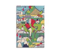 DHHMTPIYS Poster da parete su tela con illustrazione sportiva, motivo Tour de France, decorazione moderna per camera da letto, 50 x 75 cm