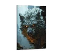 DHHMTPIYS Poster da parete su tela con immagine di lupo, realistico, con animali selvatici, decorazione moderna per la camera da letto, 60 x 90 cm
