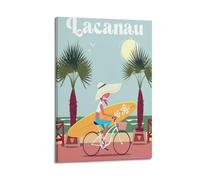 DHHMTPIYS Poster decorativo da parete su tela, motivo cartone animato Lacanau, surf, ciclismo, viaggi, spiaggia, città, decorazione moderna per camera da letto, 20 x 30 cm