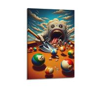 DHHMTPIYS Poster decorativo da parete su tela, motivo fantascientifico con nuvole giganti, mostri da biliardo, decorazione moderna per camera da letto, 60 x 90 cm