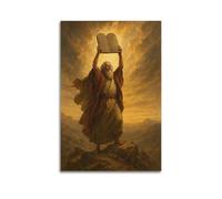 DHHMTPIYS Poster su tela con pittura a olio con immagine di Cristo, immagine di profeta che solleva le pietre, decorazione moderna per la camera da letto, 50 x 75 cm