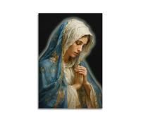 DHHMTPIYS Quadro decorativo da parete con Cristo dipinto a olio con Maria in preghiera, poster da parete su tela e decorazione moderna per la camera da letto (60 x 90 cm)