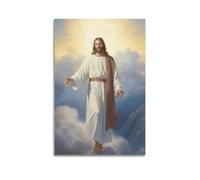 DHHMTPIYS Quadro decorativo da parete su tela con Cristo Gesù che scende tra le nuvole, decorazione moderna per camera da letto, 20 x 30 cm