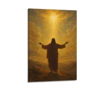 DHHMTPIYS Quadro decorativo da parete su tela con Cristo Gesù che si è immerso nella luce sacra, decorazione moderna per la camera da letto, 30 x 45 cm