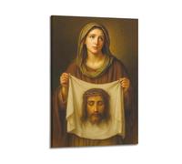 DHHMTPIYS Quadro decorativo da parete su tela con immagine di Santa Veronica con il volto santo, con Cristo dipinto a olio, moderno, per camera da letto, 60 x 90 cm