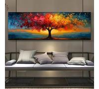 DHHXY Albero della vita extra-large Quadro Su Tela XXL Canvas Poster Arte da parete astratta Modern Home Decor Stampa pittura Motivi geometrici 60x180cm Nessuna cornice