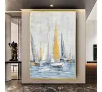 DHHXY Barca a vela astratta Quadri Su Tela Grandi Dimensioni Immagine Dipinto di grandi dimensioni su tela Barca a vela astratta Paesaggio Immagini di arte della parete Decor 70x100 cm Senza cornice