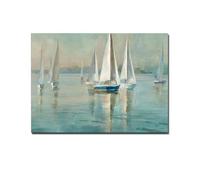 DHHXY Barca a vela Quadro Su Tela Moderna Semplice Barca Mare Arte della parete Tela Paesaggio marino Poster su tela Immagine per soggiorno Pittura 30x42 cm Senza cornice