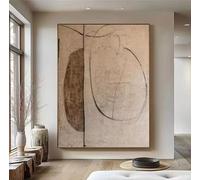 DHHXY Grande dipinto minimalista marrone marrone su intonaco, arte murale in tonalità terra, dipinto astratto su tela, decorazione murale 80x120 cm senza cornice