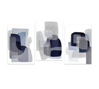 DHHXY Images d'art sur toile Quadro su tela astratto blu e grigio, dipinto su tela, arte astratta blu, stile scandinavo, 70 x 100 cm x 3, senza cornice