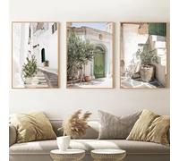 DHHXY Italia Architettura antica Puglia Fotografia Poster e stampe Regali di viaggio Boho Neutral Immagini murali Dipinti su tela (60x90cmcmx2 pezzi/Gallery Wrap)