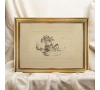 DHHXY Stampa artistica su tela con paesaggio vintage, schizzo a carboncino, opera d'arte per camera da letto, ufficio, bagno, casa, decorazione murale (40x60 cm/Gallery Wrap)