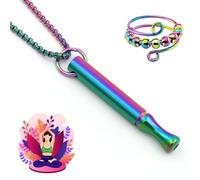 DHINCHANSAIB Collana meditativa con anelli, per smettere di fumare, ausilio contro lo stress, l’ansia e gli attacchi di panico, aiuto alla respirazione, per uomo e donna (colorata)