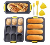 DHINCHANSAIB Stampo in Silicone per Panini - Antiaderente e Resistente al Calore - Pane Fatto in Casa, Baguette, Pane Integrale - Lavabile in Lavastoviglie e Adatto al Microonde