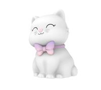 DHINK - Luce notturna ricaricabile LED Gatto - Lampada notturna in silicone per cameretta dei bambini e dei bambini - Lampada da comodino per bambini - Regalo per nascita, bianco