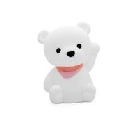 DHINK - Luce notturna ricaricabile LED orsetto - Lampada notturna in silicone per cameretta dei bambini e dei bambini - Lampada da comodino per bambini - Regalo per nascita, bianco