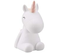DHINK - Mini luce notturna a LED con unicorno, colore bianco, criniera rosa, lampada da notte per cameretta dei bambini e bambini, con timer e cambio di colore, DHINK470-03