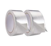 Dhisperares 2 pezzi Nastro in Alluminio, 50mmX20m Nastro Alluminio Adesivo Alte Temperature, Sigillante Impermeabile, Aluminum Heat Shield Adhesive Tape per Sigillatura, Riparazione Isolamento