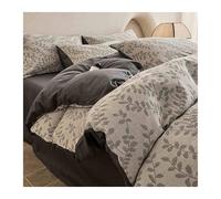 DHJKFU Set Copripiumino 220x240 200X230 di Cotone 3 Strato Garza Jacquard Morbido Copripiumino Matrimoniale con Lenzuolo Piano e 2 Federe(Grey A,220x240-245x270cm)