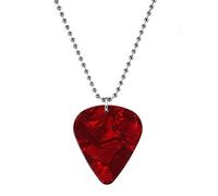 DHliIQQ Collana in pelle con plettro per chitarra e batteria con motivo Pick S8I5 Chitarra Dieci Collana Charm