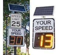 DHMYDPDZ Cartelli Radar per Limiti di velocità, Cartello Radar ad energia Solare, Cartello Radar in Alluminio con Display, Riflettente ad Alta luminosità