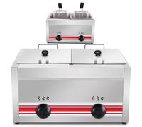 DHMYDPDZ Friggitrice Professionale a Gas in Acciaio Inossidabile con Friggitrice Banco con capacità di 1/2/3 Cestelli,friggitrice a Gas da 10/20/30 Litri,per Ristorante E Uso Domestico,20L