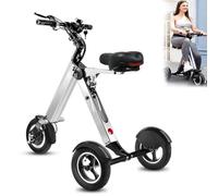 DHMYDPDZ Monopattino Elettrico a 3 Ruote, Triciclo Pieghevole con Motore da 450 W e Batteria Rimovibile da 36 V, Doppia Sospensione migliorata, Perfetto per spostamenti e Viaggi