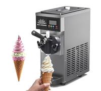 DHMYYXGS Gelatiera Professionale Soft Serve,Macchina Gelato Commerciale,con Compressore Autorefrigerante,Pannello LCD, Preraffreddamento Automatico,per Snack Bar Ristorante,Grey