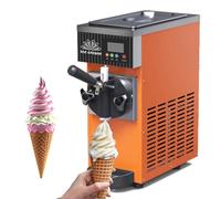 DHMYYXGS Gelatiera Professionale Soft Serve,Macchina Gelato Commerciale,con Compressore Autorefrigerante,Pannello LCD, Preraffreddamento Automatico,per Snack Bar Ristorante,Orange