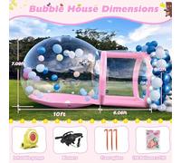 DHMYYXGS Tenda Bolle Tunnel,Gonfiabile Giardino,Tenda Gonfiabile Trasparente Bolle Esterni,TPU Tenda Bolla Adulti Bambini con Soffiatore & Pompa,per Esterni,Cortile,Festival,Pink-3m