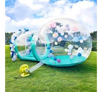 DHMYYXGS Tenda Bolle Tunnel,Gonfiabile Giardino,Tenda Gonfiabile Trasparente Bolle Esterni,TPU Tenda Bolla Adulti Bambini con Soffiatore & Pompa,per Esterni,Cortile,Festival,Green-3m