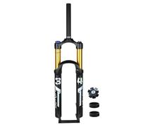 DHNCBGFZ Forcella Ad Aria MTB 26" 27,5" 29" Tubo Dritto da 1-1/8" Escursione 120 Mm Freno A Disco Forcella Anteriore per XC AM Blocco Manuale(Black Gold,27.5in)