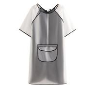 DHNDSDP Grembiule Impermeabile a Maniche Corte, Materiale TPU, Rete Traspirante Sul Retro, Grembiules da Cucina con Tasche, L100cm, Legatura Posteriore, Abbigliamento da Lavoro per Dolci E Ristorante