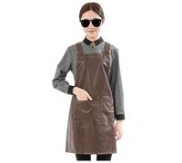 DHNDSDP Grembiule Impermeabile Grembiules da Cucina Domestico in Pelle L75cm Design a Spallacci Doppi con Tasca Frontale per Lavare I Piatti Cucinare Fare Dolci Abbigliamento da Lavoro