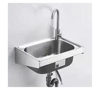 DHNDSDP Lavello in Acciaio Inossidabile A Parete Lavelli da Cucina A Una Vasca Lavello Commerciale for Carichi Pesanti Facile da Pulire Adatto A Ristoranti Negozi Cucine E Case(38x32cm/15x12.6")